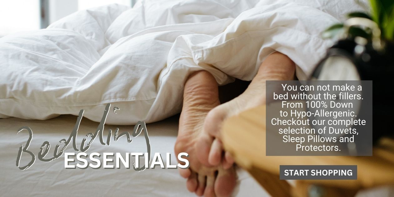 Assorted bedding essentials including duvet fills, mattress pads and pillow protectors.