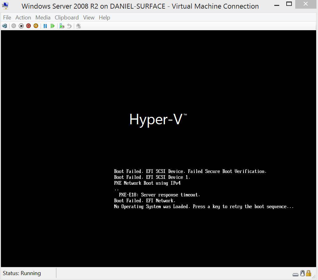 Hold down the power button until the machine powers off and then press it to power on again. How To Solve The Error Boot Failed Efi Scsi Device In Hyper V