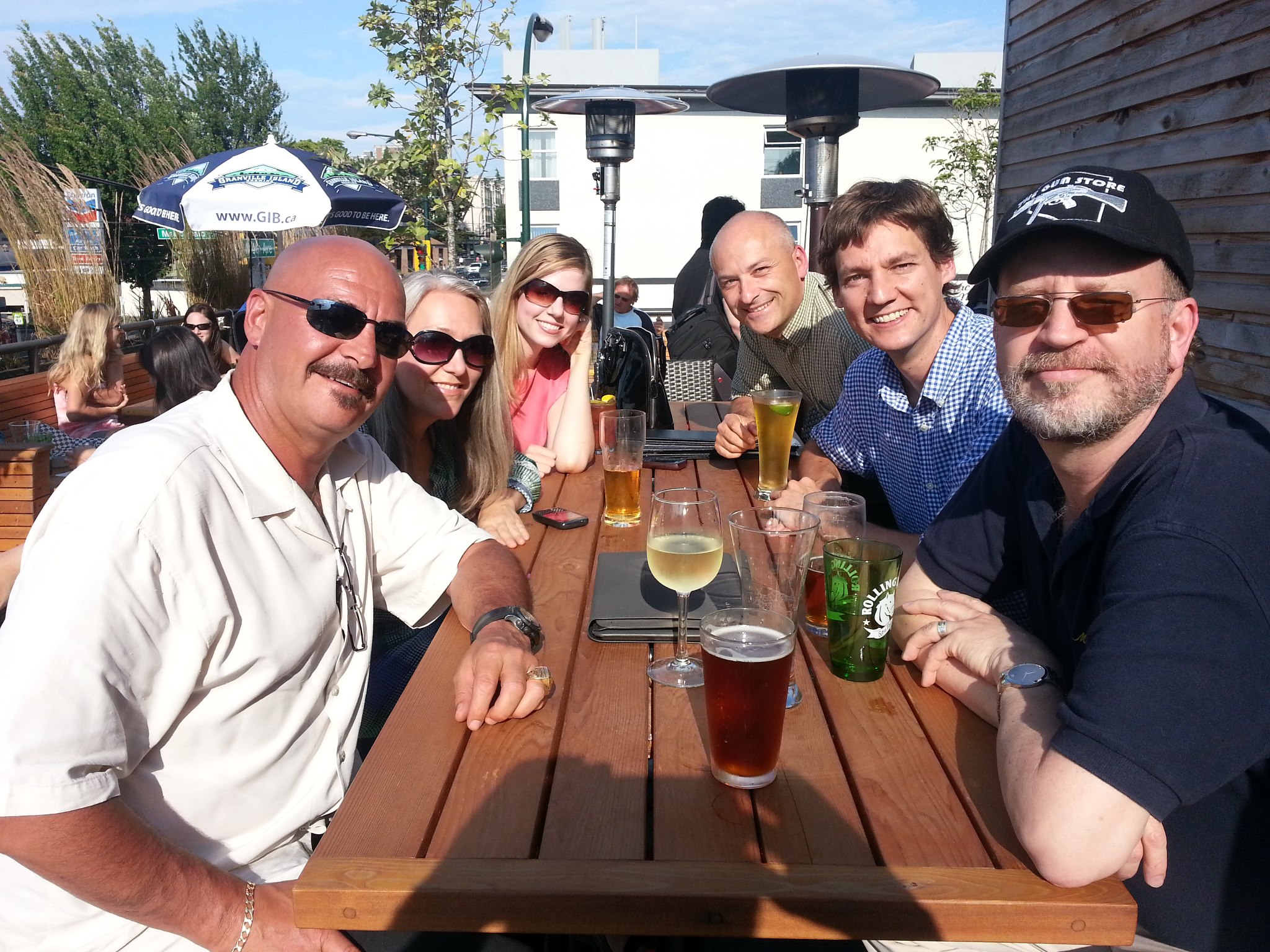 Great to get together on a hot sunny day with my former 24 Hours Vancouver colleagues David Eby and Bill Tieleman