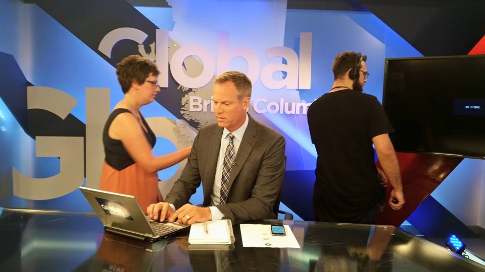 Here is my view as Global TV anchor Chris Gailus and I are about to go live to discuss results of transit referendum