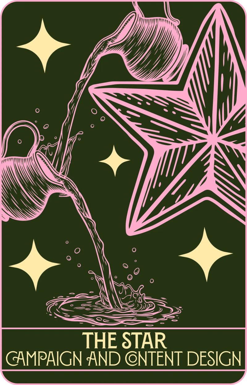 The Star tarot card illustration representing DanielJohn Creative's campaign and content design service