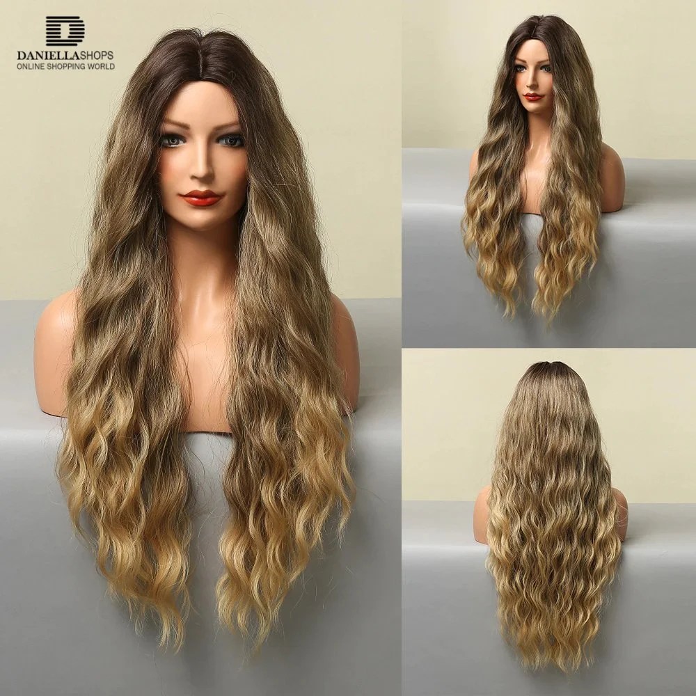 Wig long hair wavy synthetic cosplay natural durable smooth Wig long hair wavy synthetic cosplay natural durable smooth