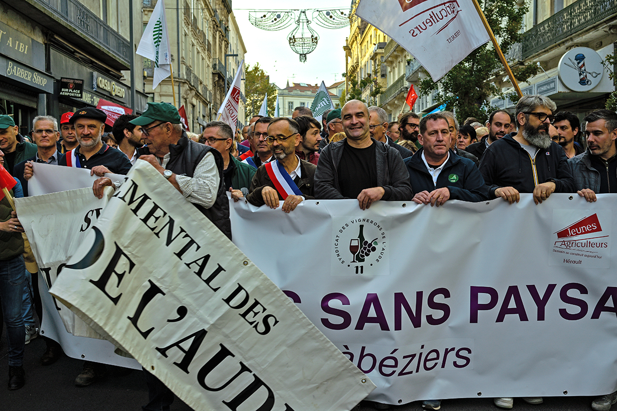 Vignerons Béziers Manifestation Crise viticole Terroir