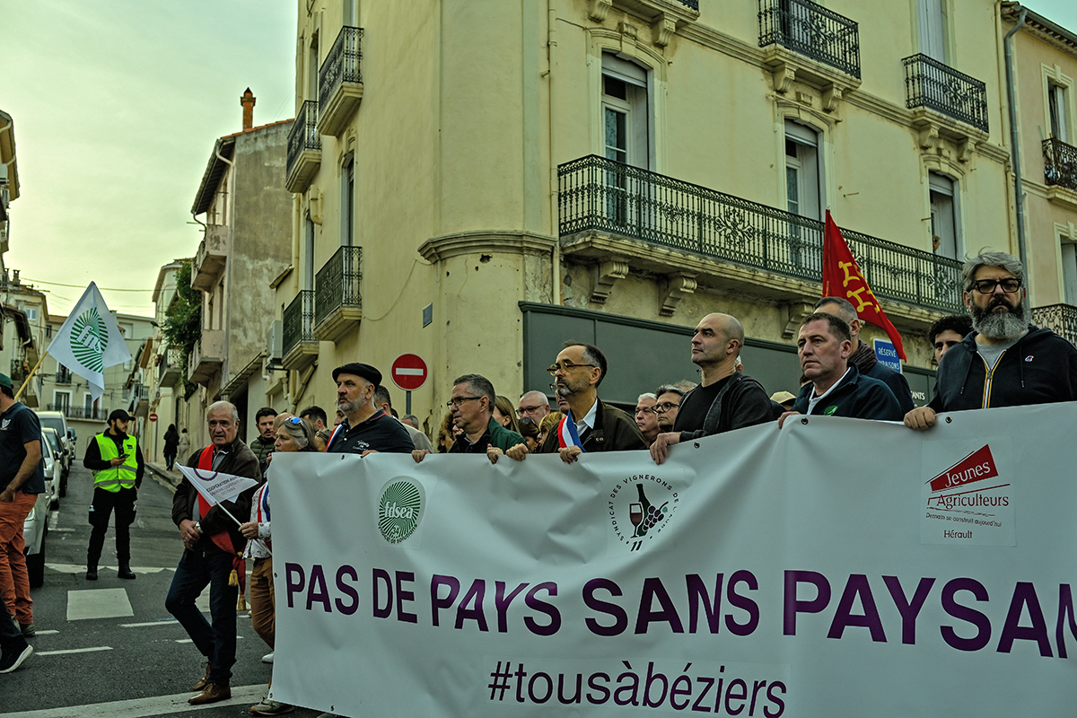 Vignerons Béziers Manifestation Crise viticole Terroir