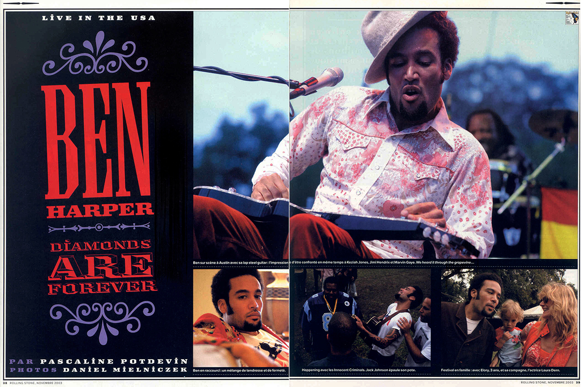 Ben Harper dans le magazine Rolling StonePhotographe indépendant à Béziers
