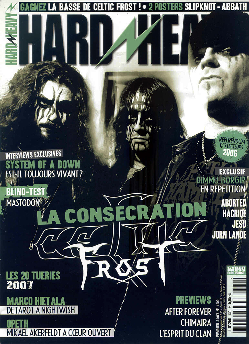 Celtic Frost en couverture du magazine Hard'n'Heavy