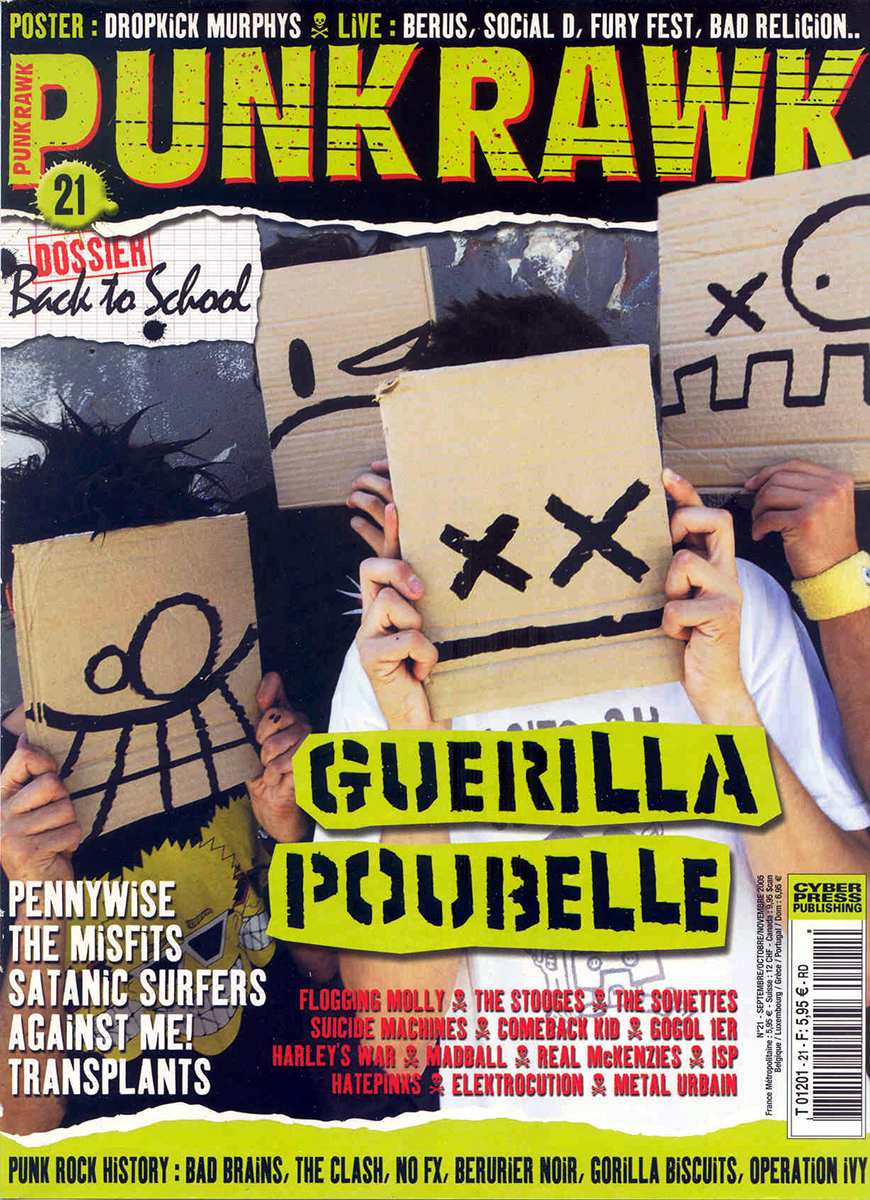 Guerilla Poubelle en couverture du magazine Punk Rawk