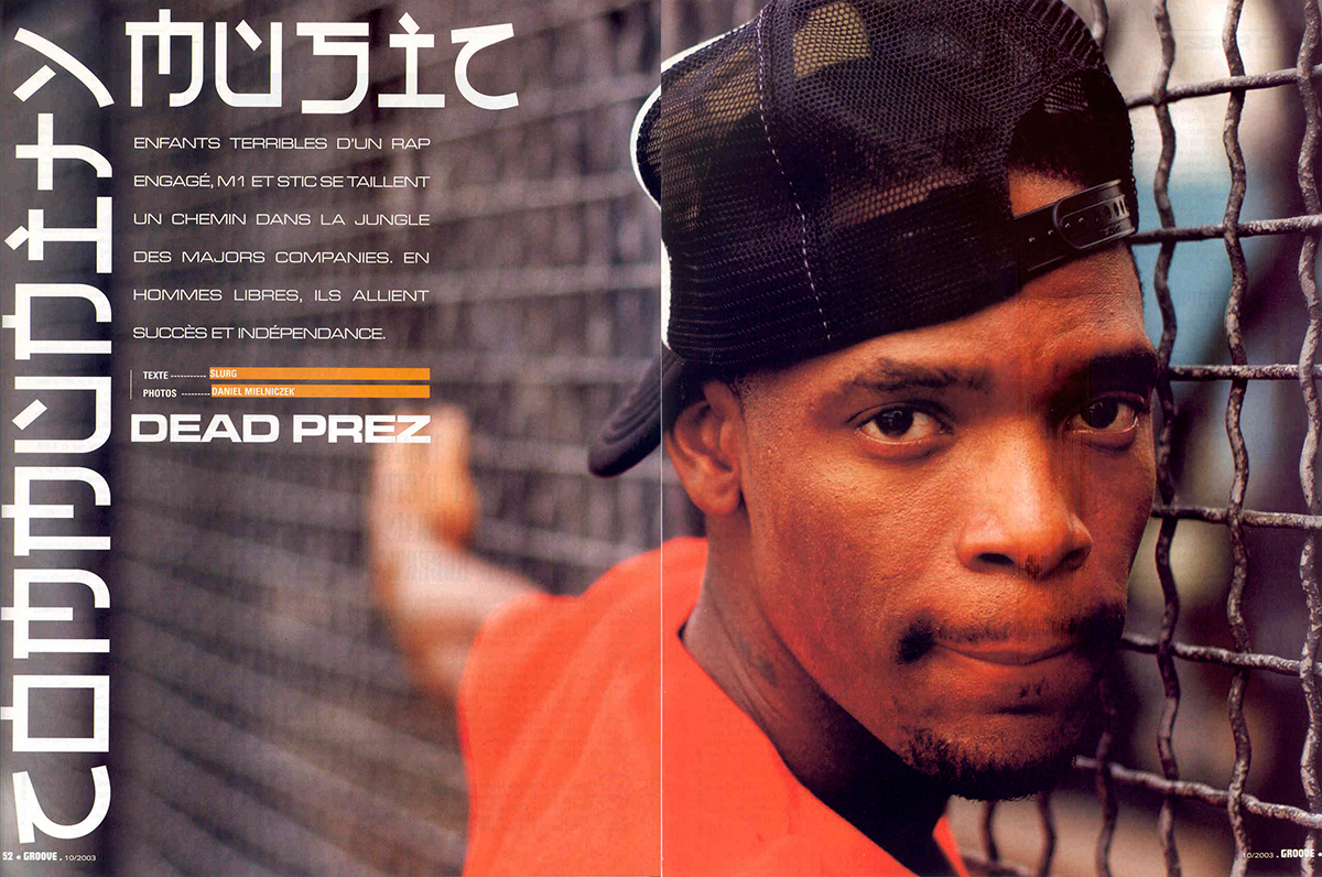 Le rappeur Stic.Man de Dead Prez dans le magazine Groove