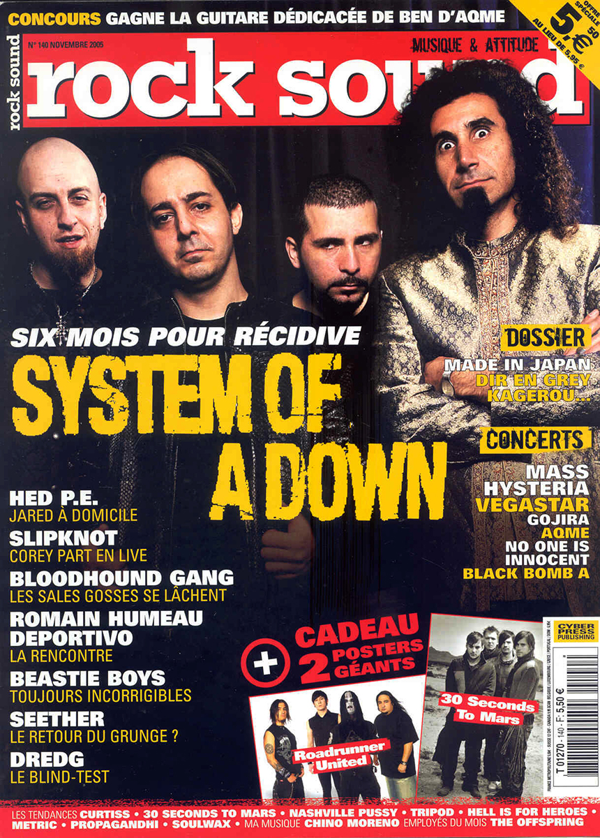 System of a Down en couverture du magazine Rocksound