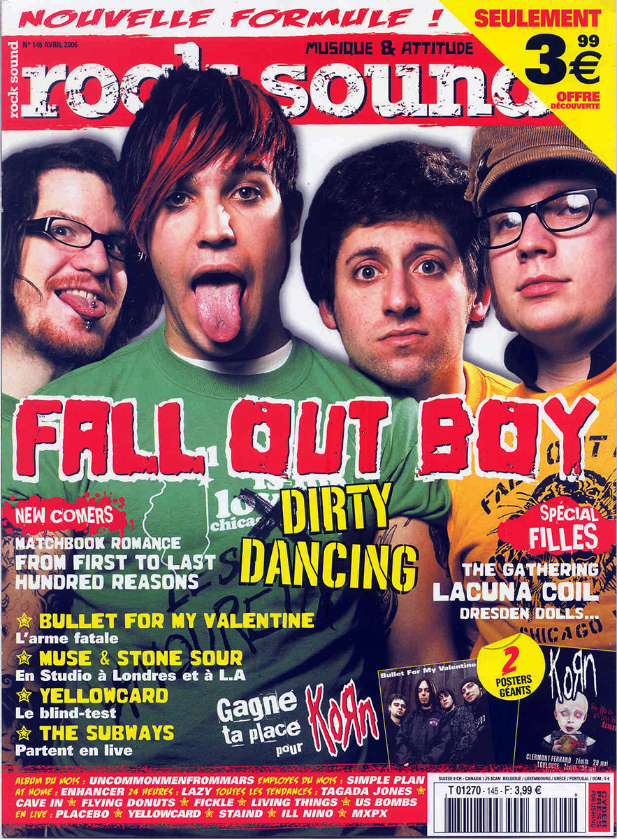 Fall Out Boy en couverture du magazine Rocksound