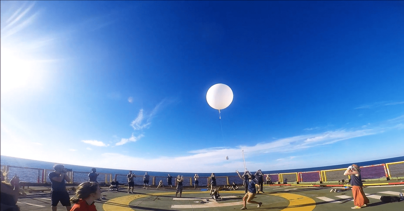 Launching a weather baloon