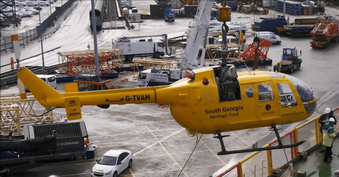 Loading helicopters in Southampton