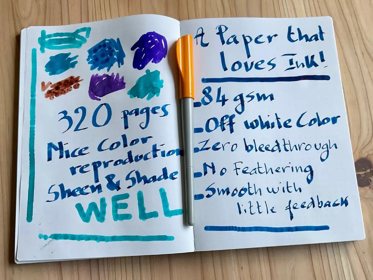 84 gsm paper notebook, A5 320 pages, mm dot mm grid