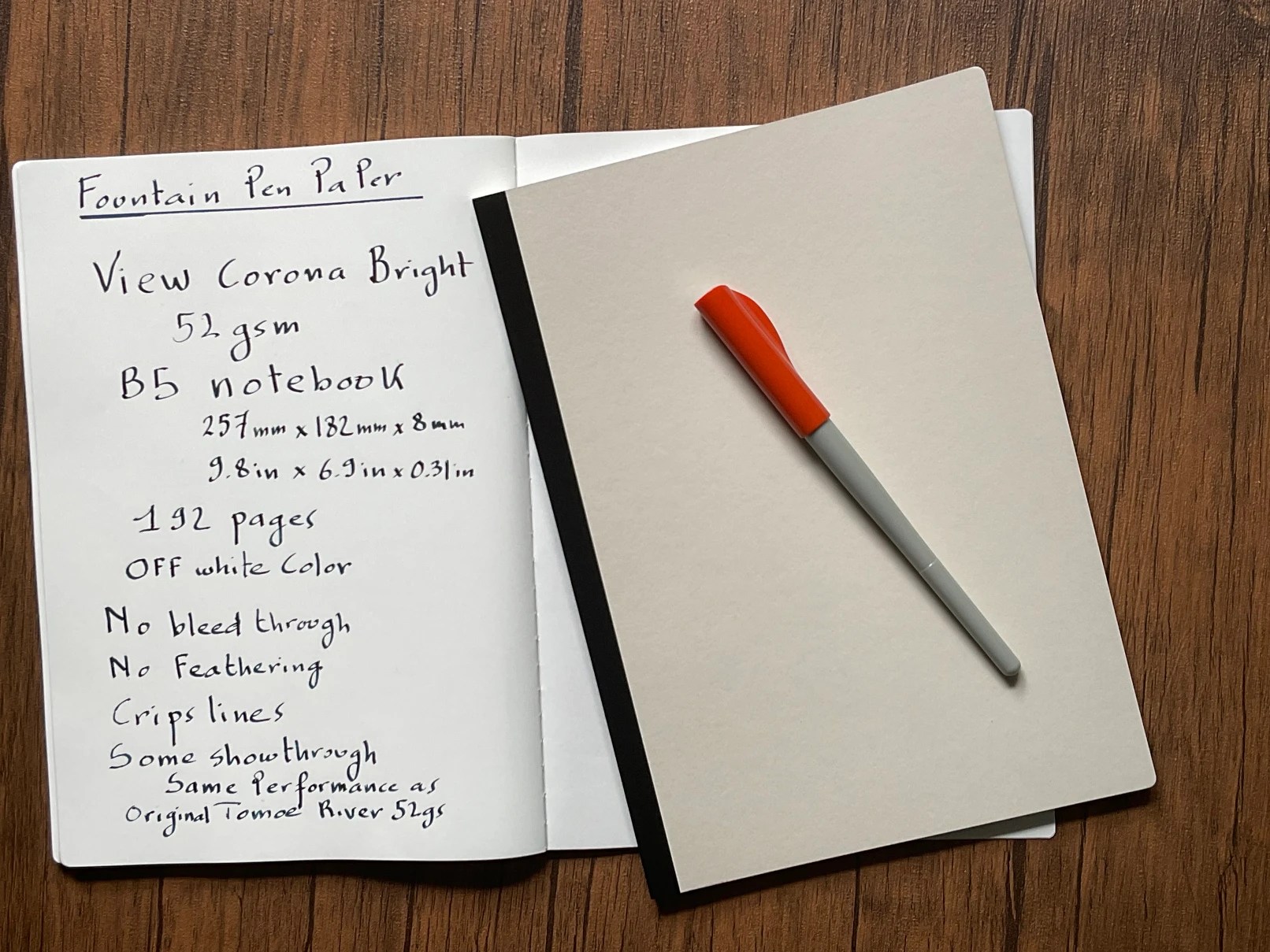 B5 notebook size View Corona Bright 52 GSM 192 pages Blank
