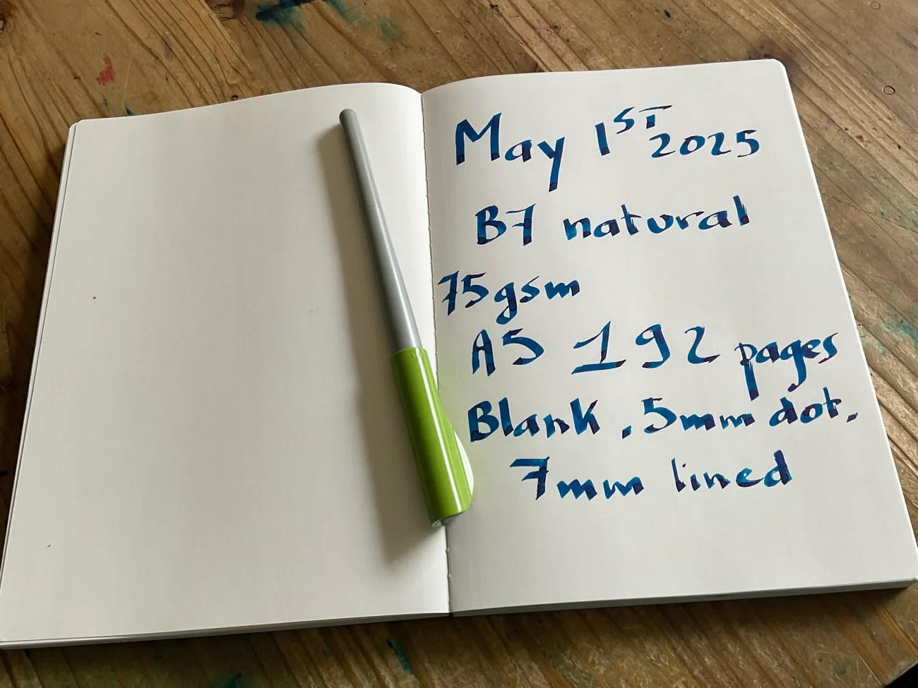 Journal notebook B7 natural paper 75 gsm