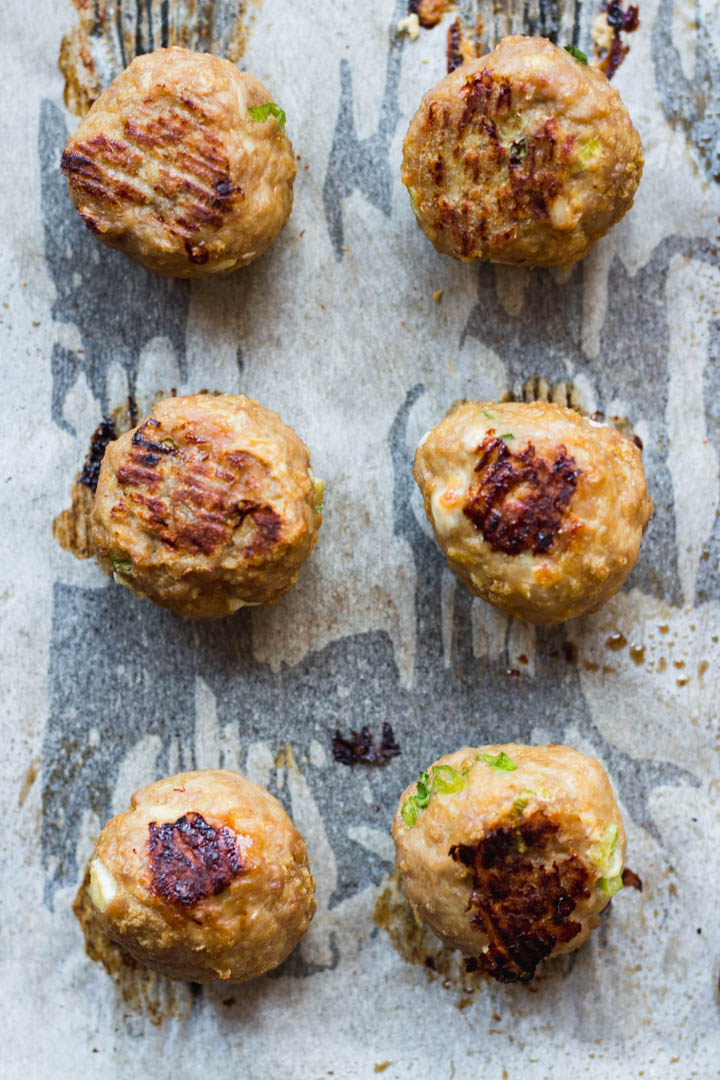 Honey Sriracha Turkey Meatballs with Carrot Salad - Danilicious