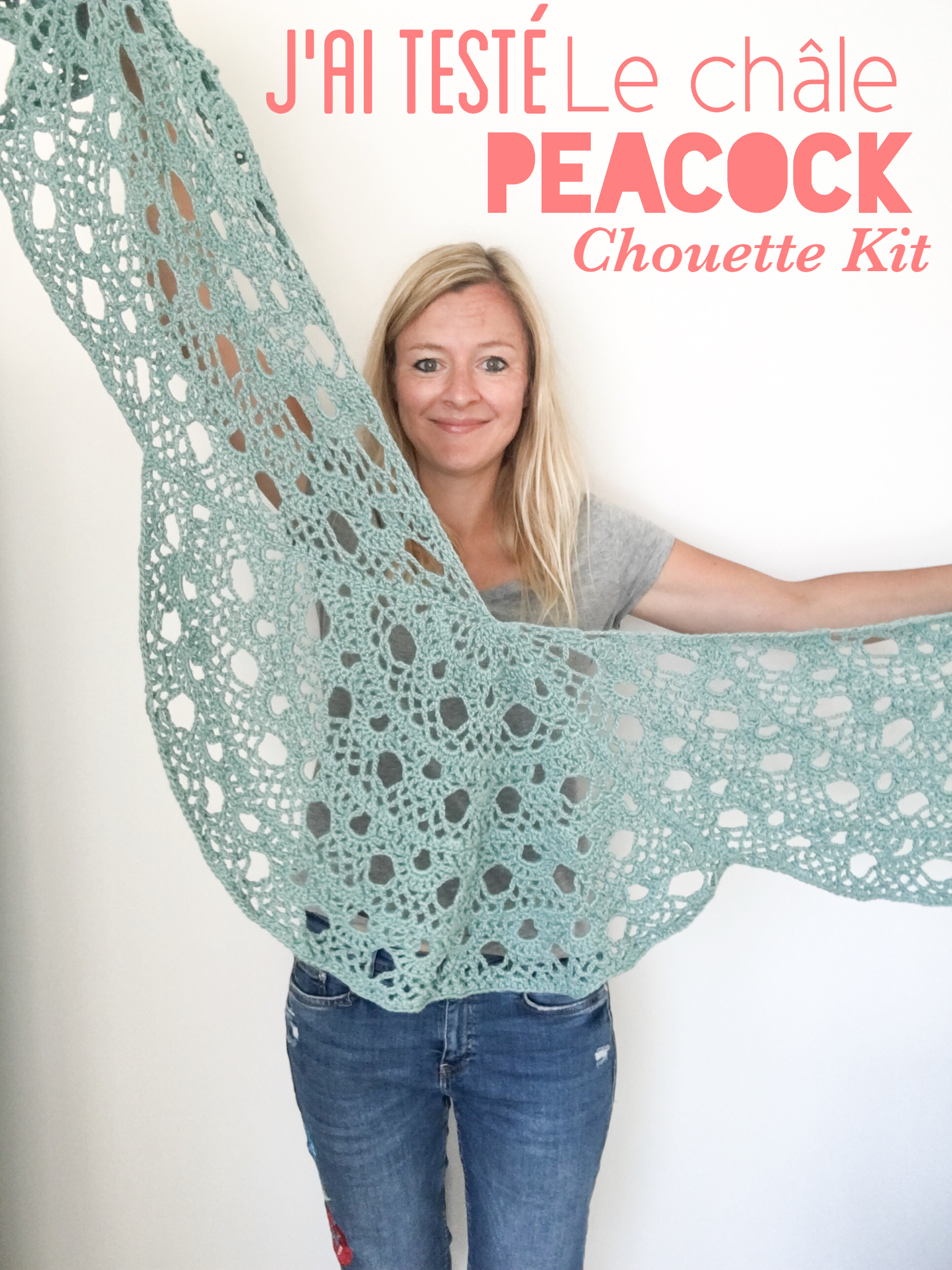 Châle Peacock Chouette Kit - Crochet