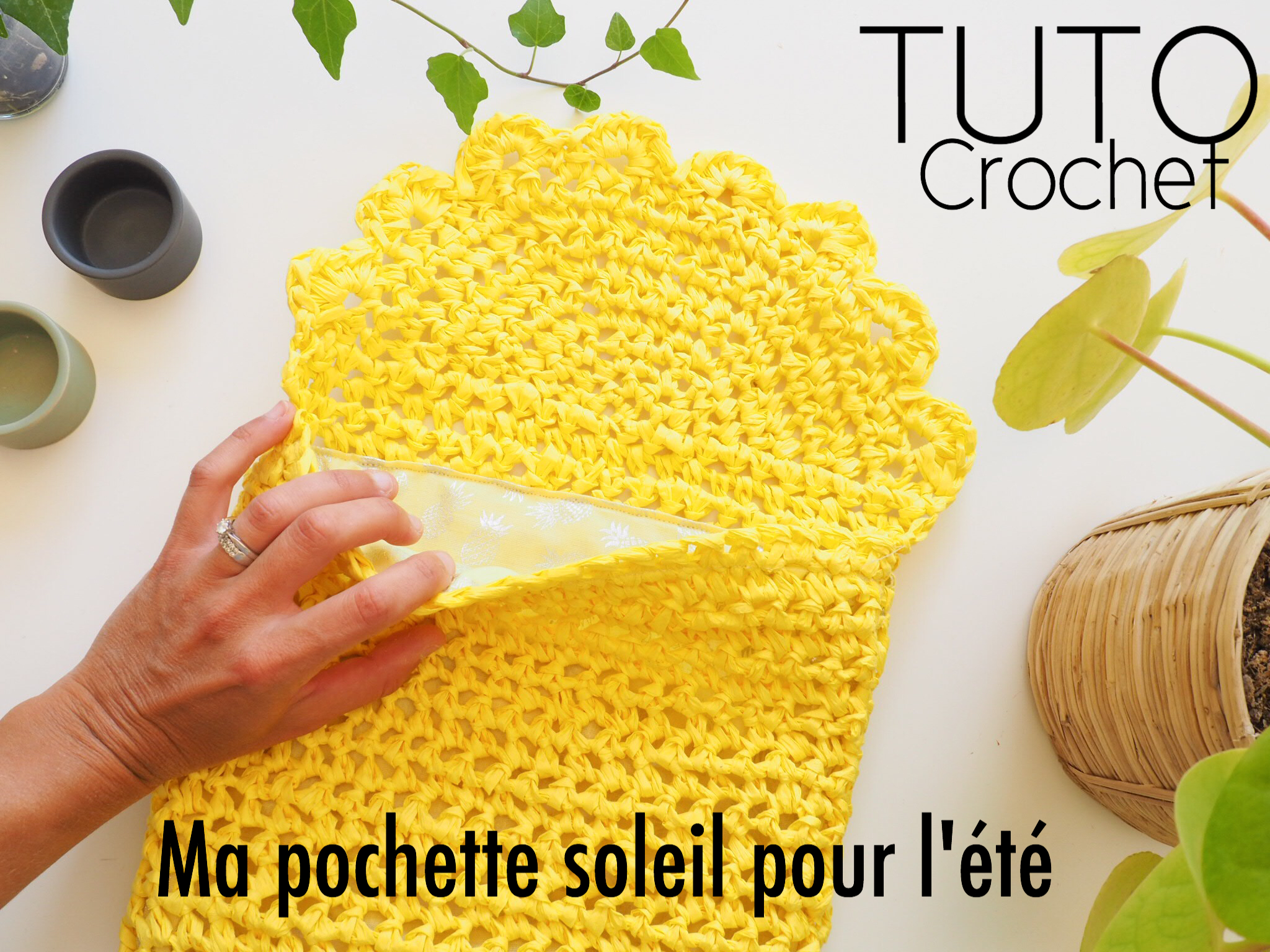 Ma pochette d'été au crochet en fil raphia - Tuto