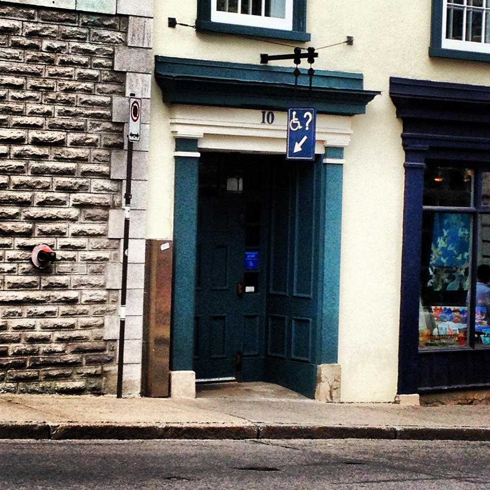 We saw this across the road from where we ate lunch. Looked like some mystery tour for people with disabilities. Turns out it's accessible access for the Information Centre.
