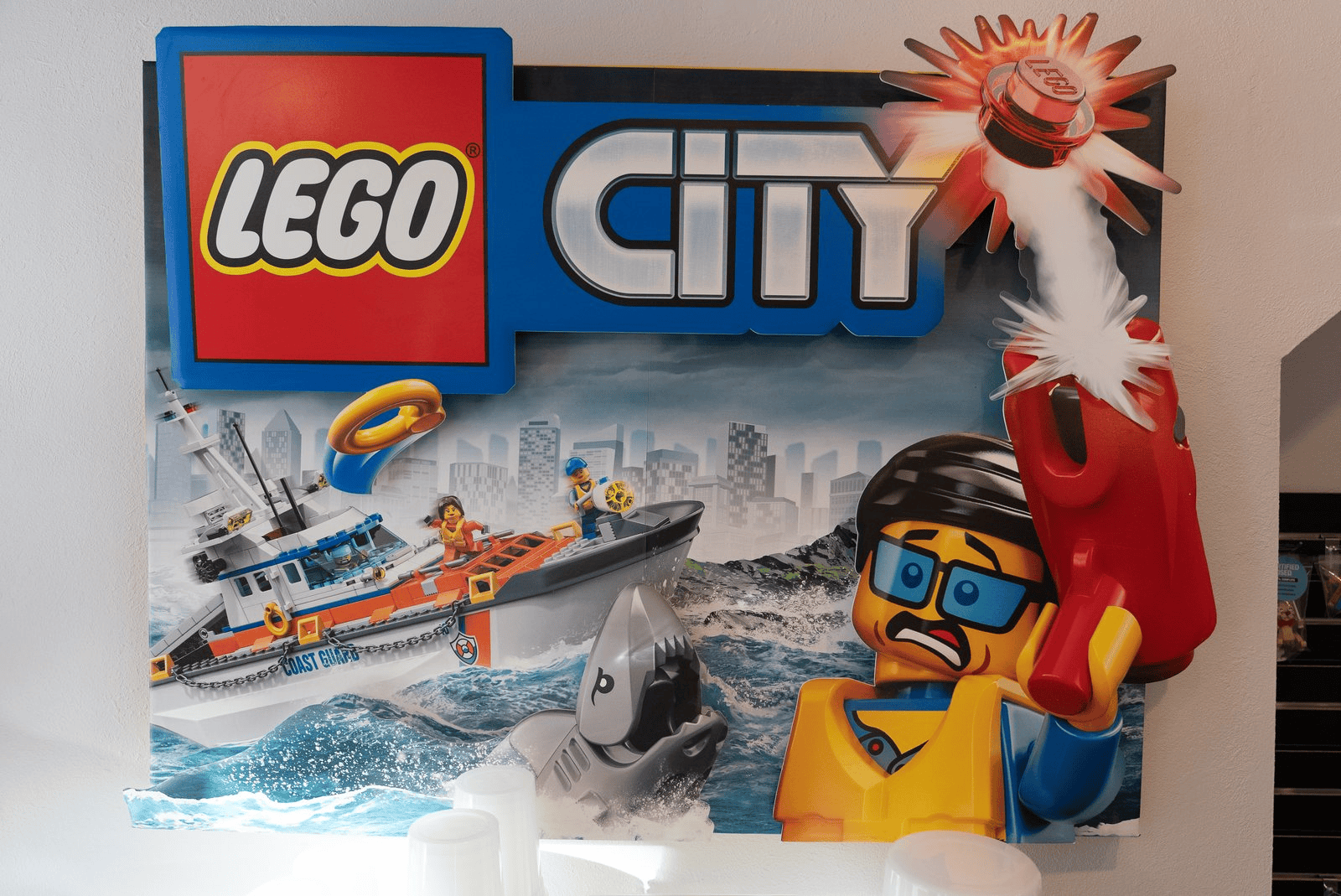 A LEGO City display inside Dapper Bricks