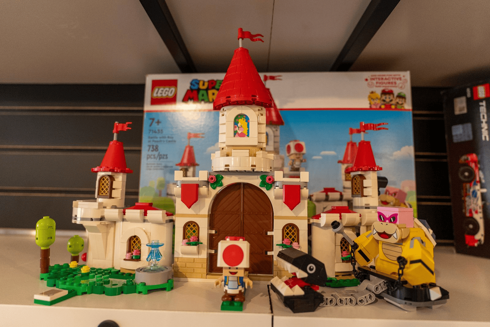 LEGO Super Mario castle build on display