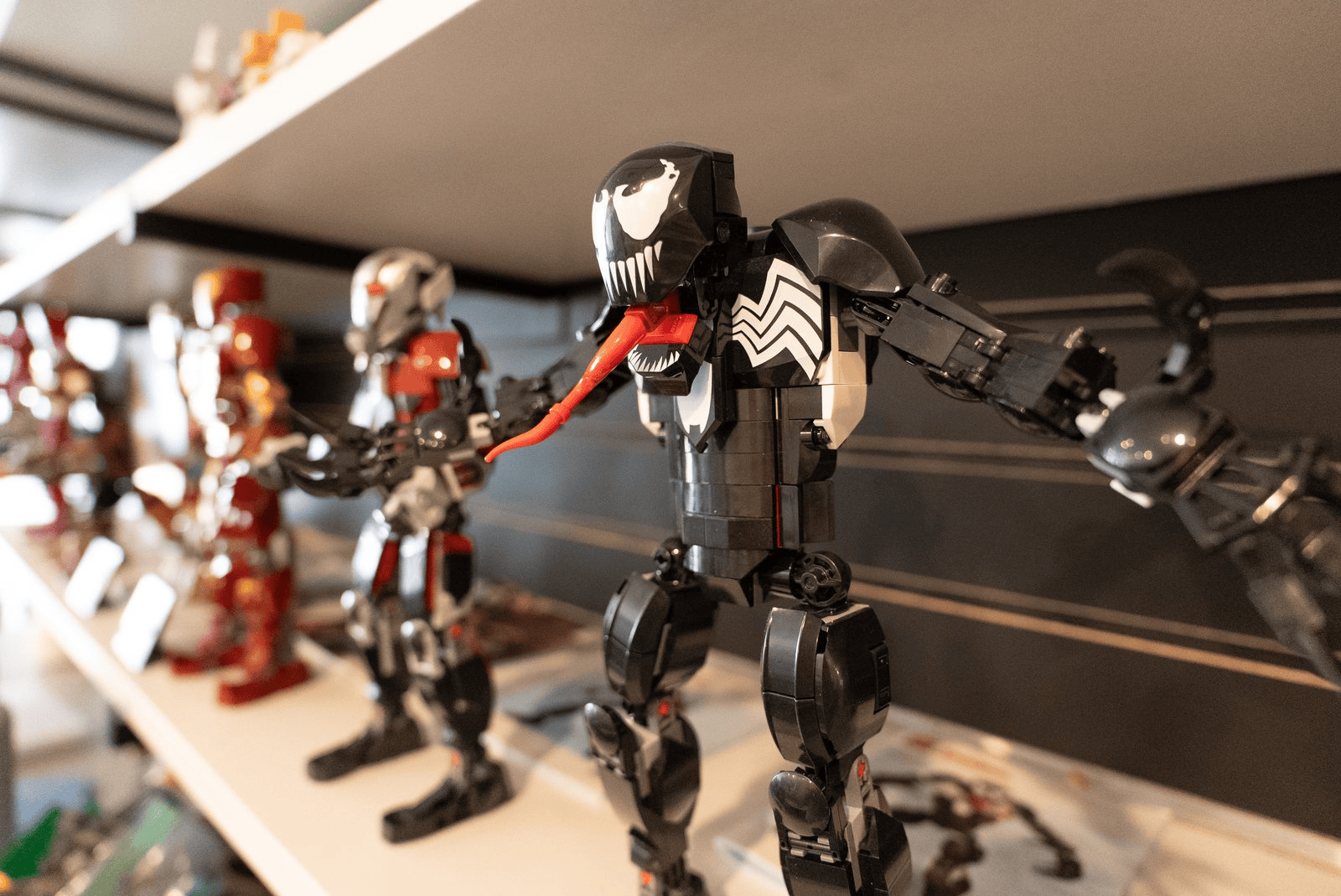LEGO Venom build displayed on a store shelf