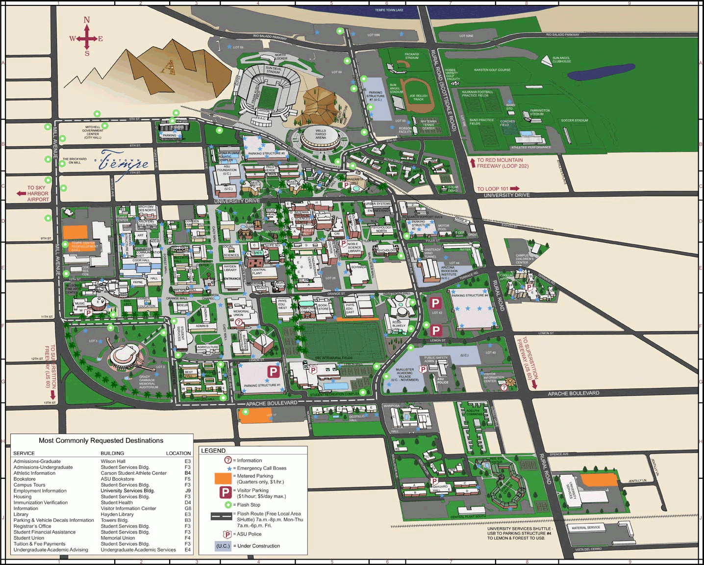 Arizona State Campus Map Dara MAP Amuc 04 Asu Campus Map 1 