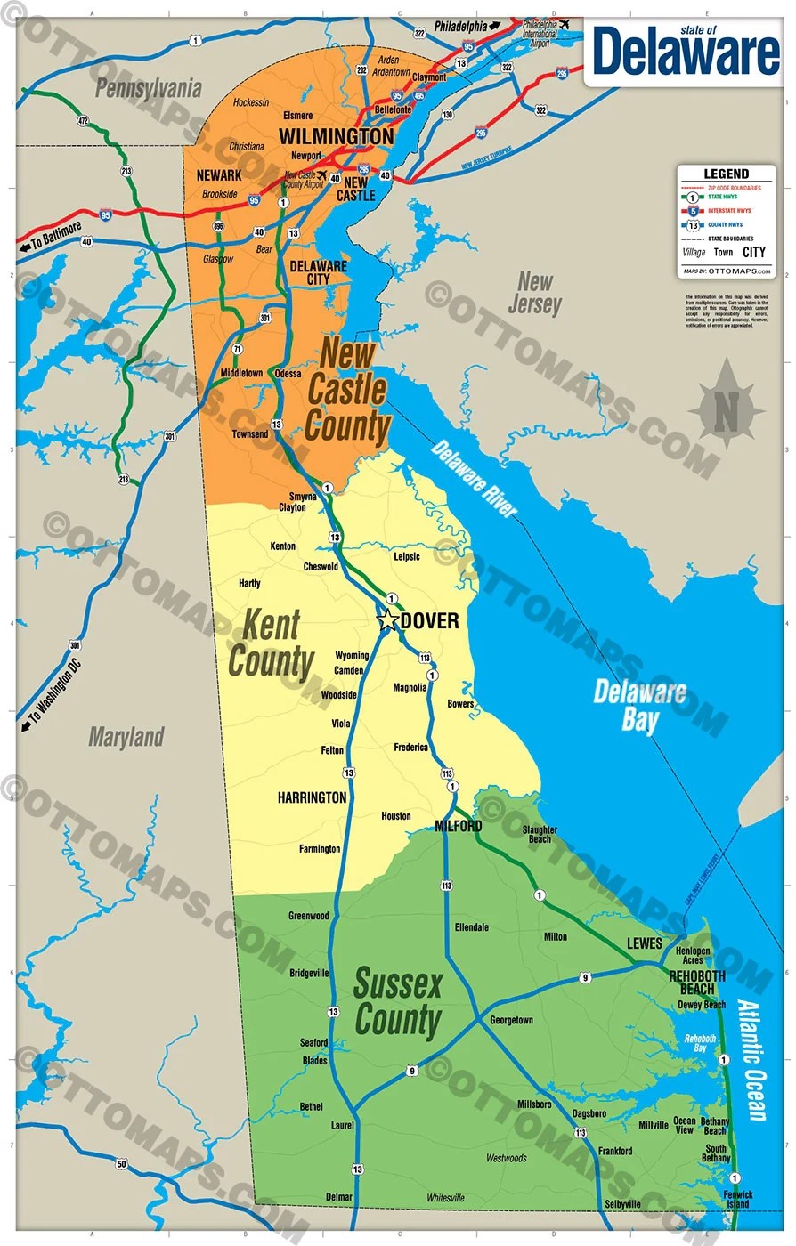 Delaware State Map Dara MAP Delaware State Map Files Pdf And Ai Editable Vector