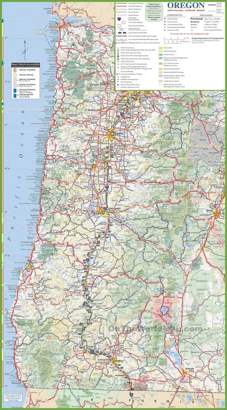 Pdf Printable Oregon Coast Map Dara MAP Oregon Coast Map 