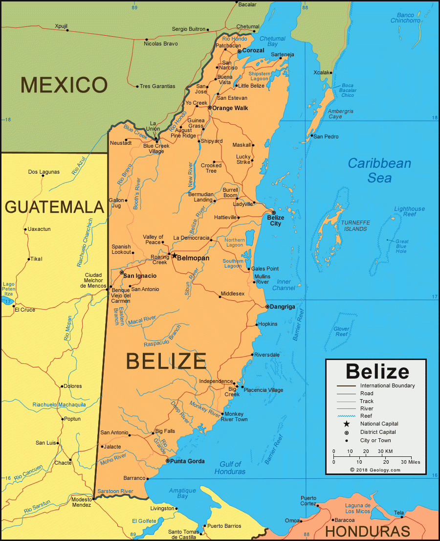 Belize Country Map Dara MAP Belize Map And Satellite Image 