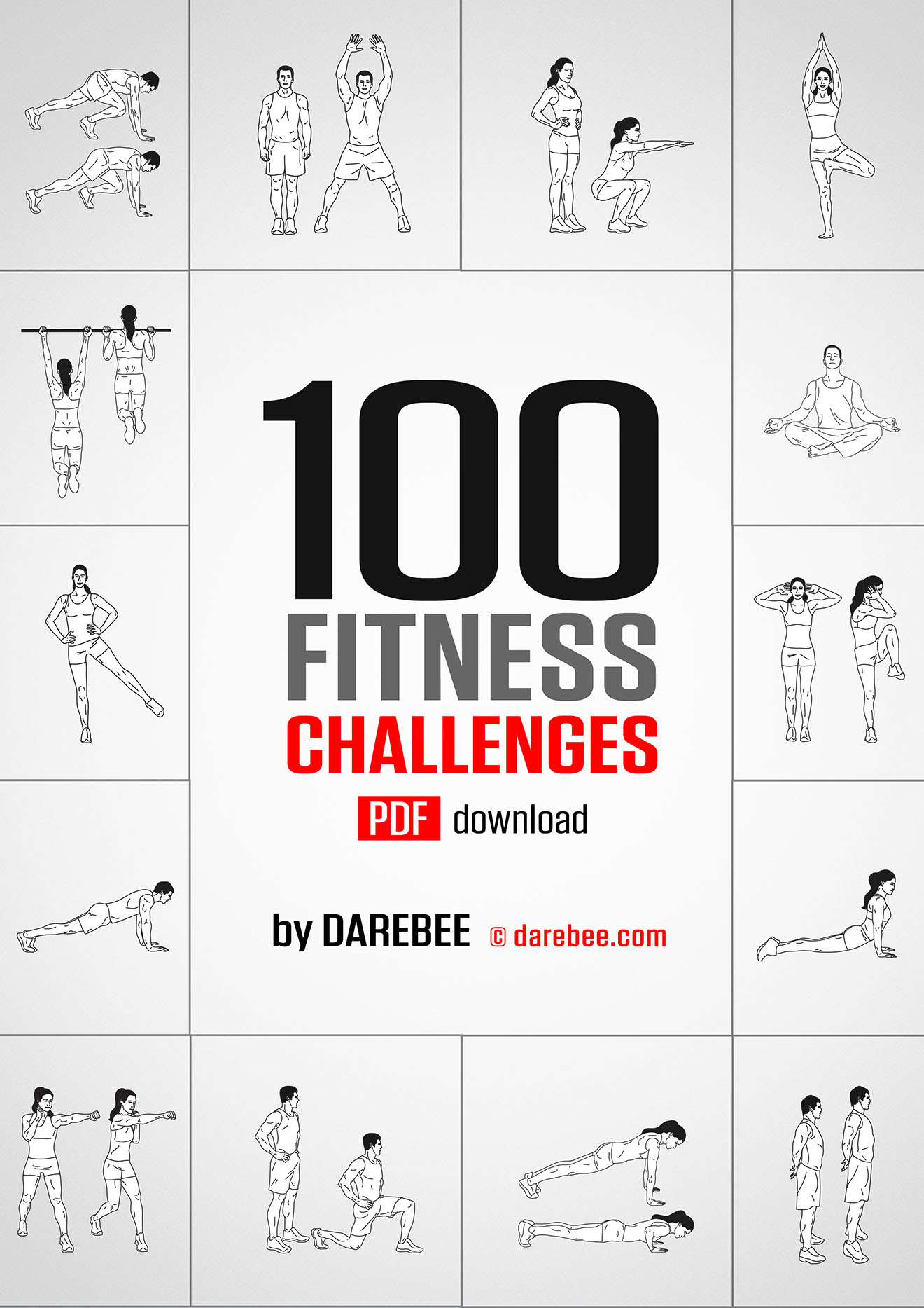 100 fitness challenges by darebee