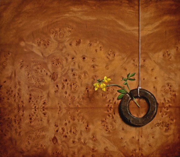 "Absolute: Memory" : Oil on reclaimed birdseye maple. 6.12.14.