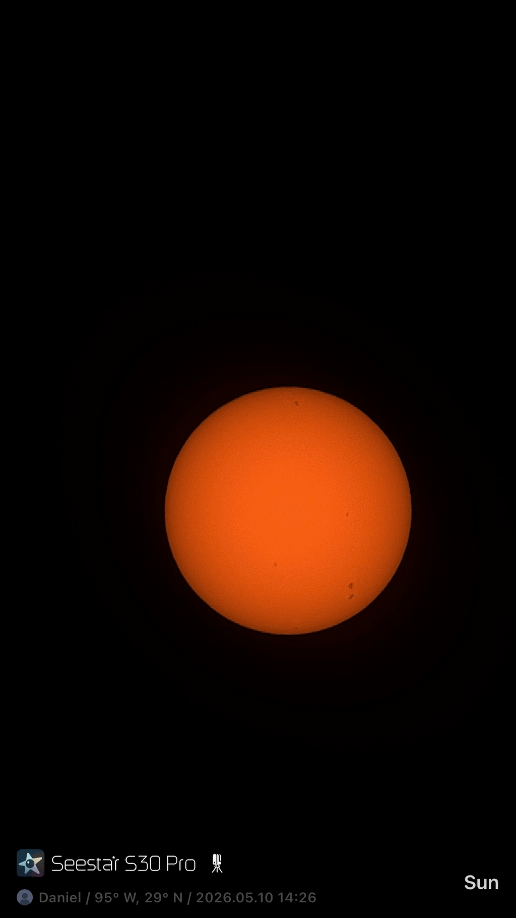 The SeeStar S30 Pro on the Sun