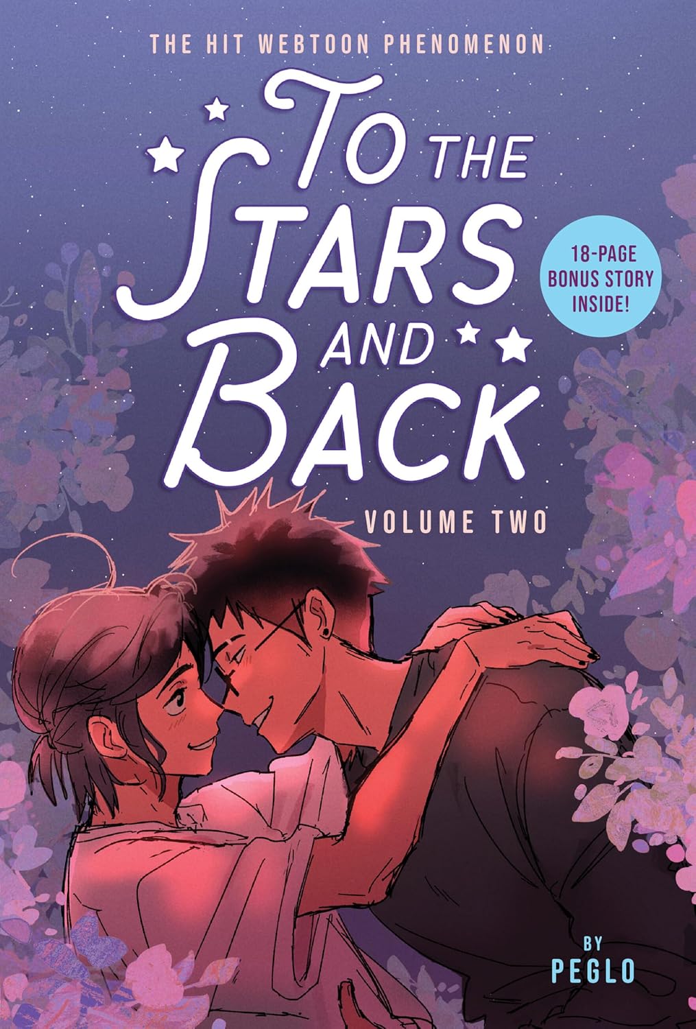 To the Stars and Back Volume 2 cover of Kang Dae leaning toward Bo Seon who has his arms around him.