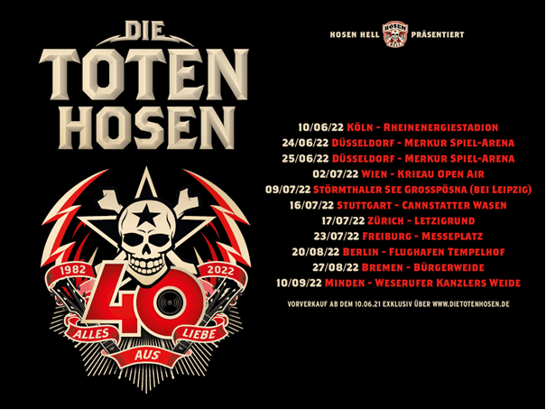 9.8k views4 weeks ago ; ALLES AUS LIEBE - 40 JAHRE DIE TOTEN HOSEN TOUR 2022 (darkstars.de NEWS)