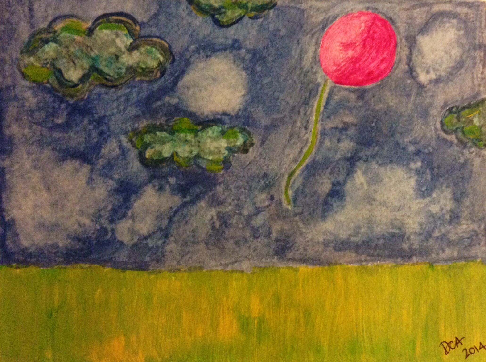 Day 4: "Whimsy" (acrylic on watercolor paper)