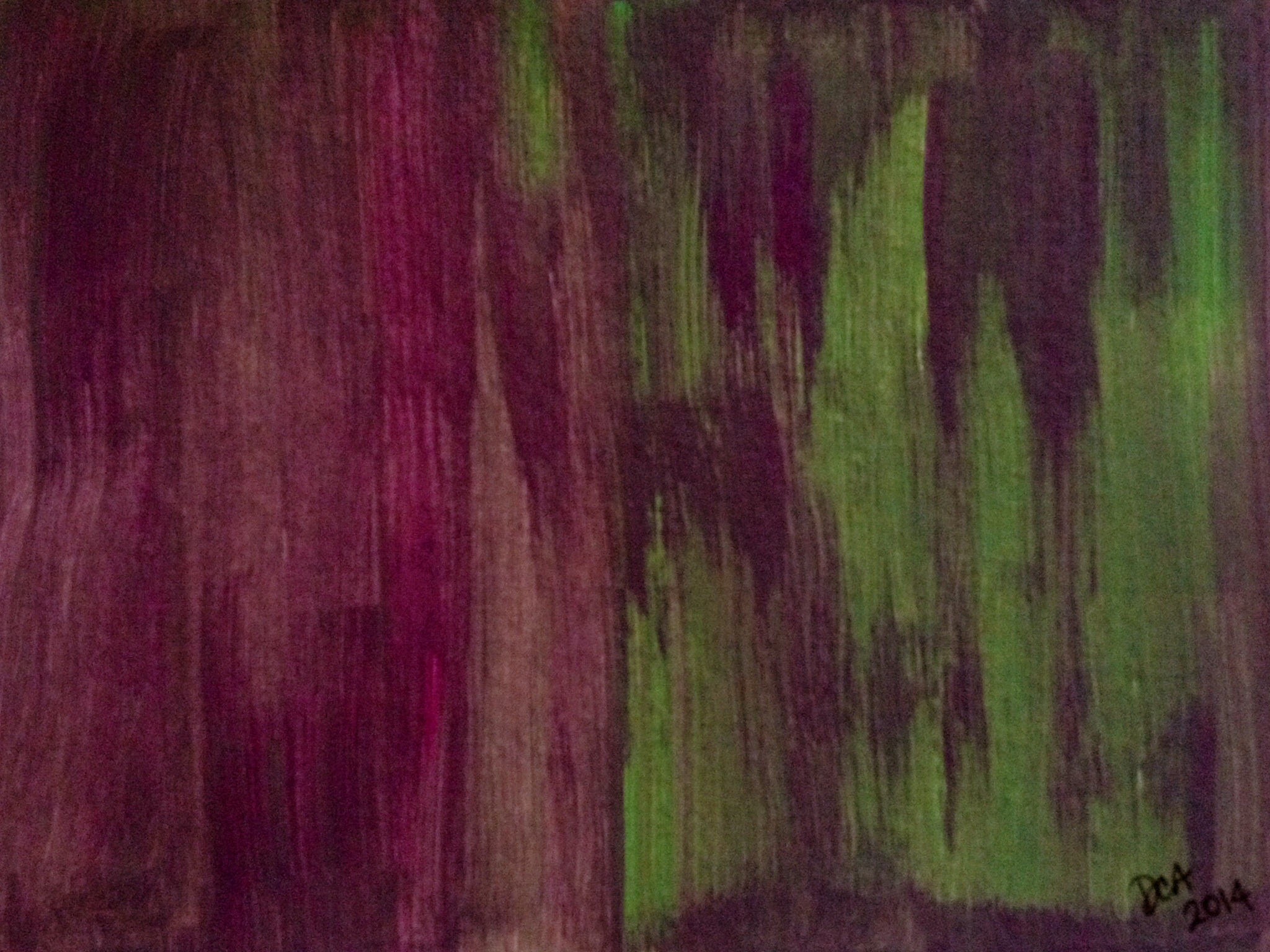 Day 6: "Iridescent" (acrylic on watercolor paper)