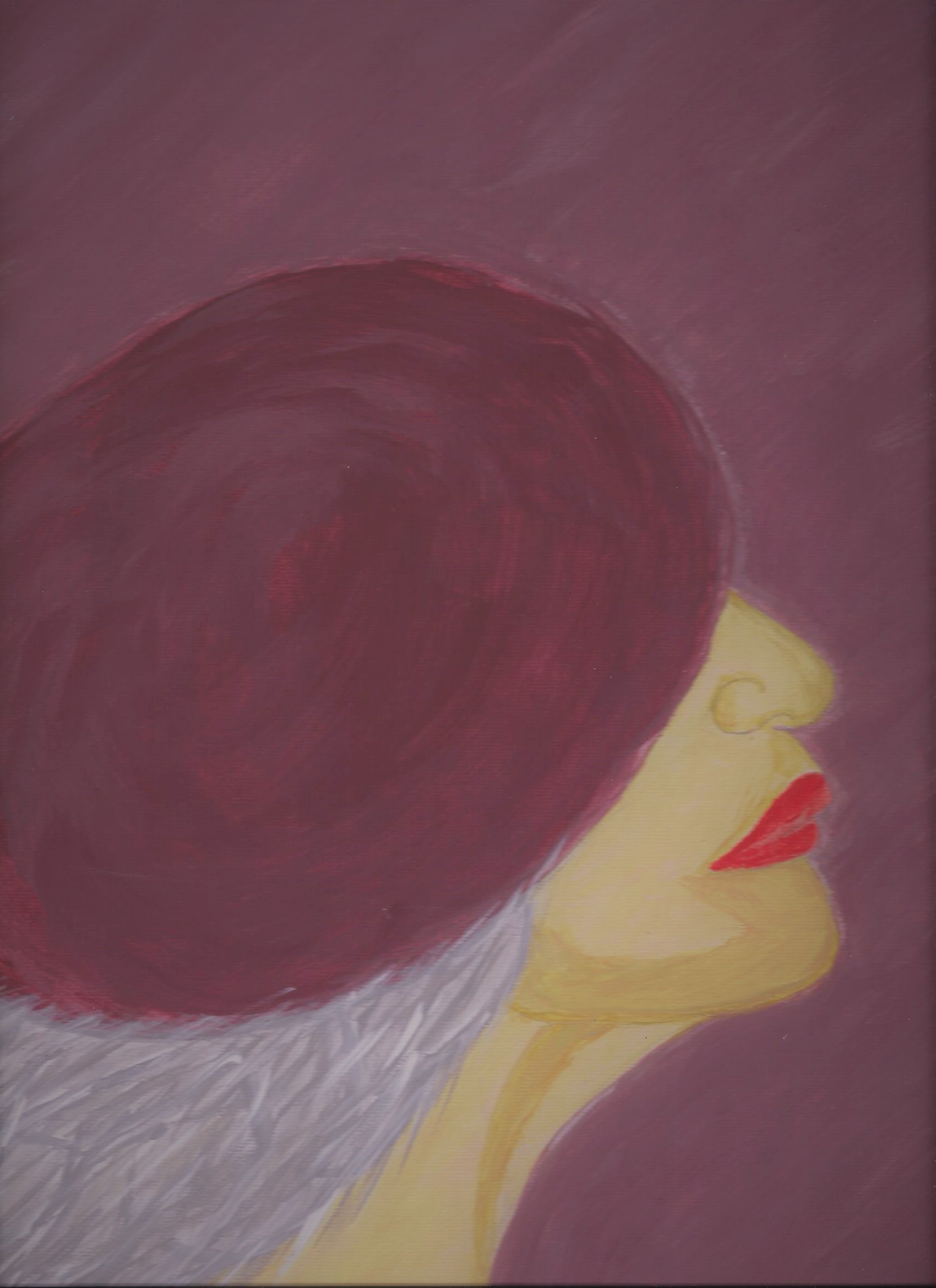 woman wearing mauve colored beret