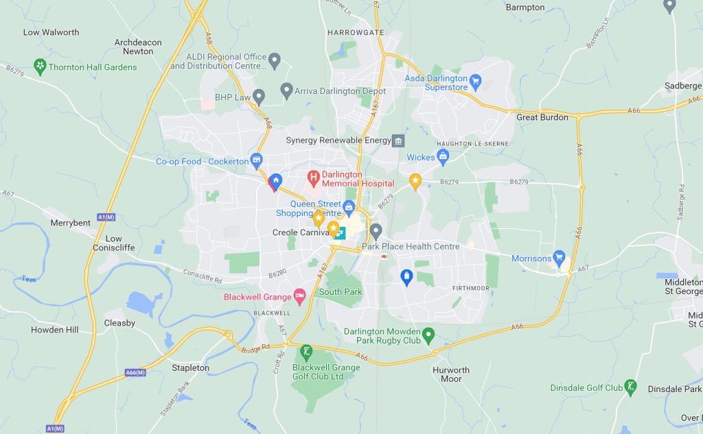 Darlington Dzielnice Darlington Pl Mapa 1024x633 