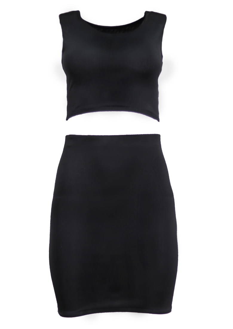 BODYCON ΣΕΤ ΜΙΝΙ ΜΑΥΡΟ