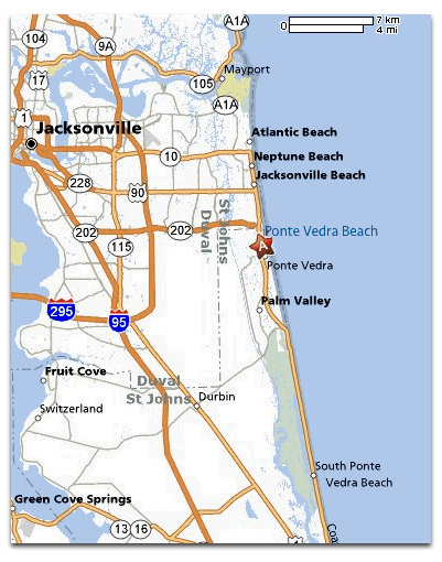 Ponte Vedra Florida Map ZIP Code 32082 Ponte Vedra Beach Florida Pvb Map3 