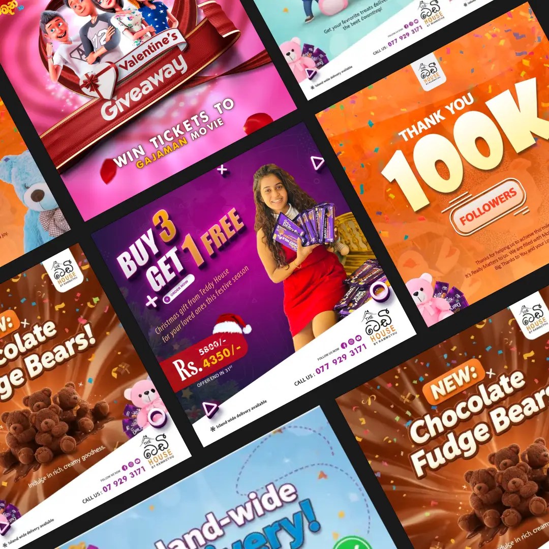 The Teddy House- Social media Posts Designs