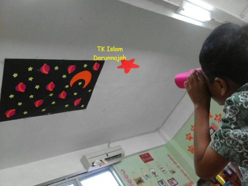 Untuk anak dan dapat diaplikasikan sebagai alat bantu kegiatan . Aku Senang Mengamati Benda Langit Ciptaan Allah