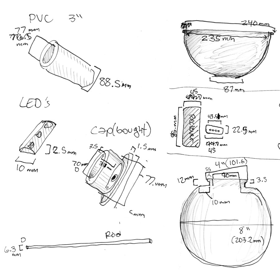 Dimention sketches and notes for to be modeled
