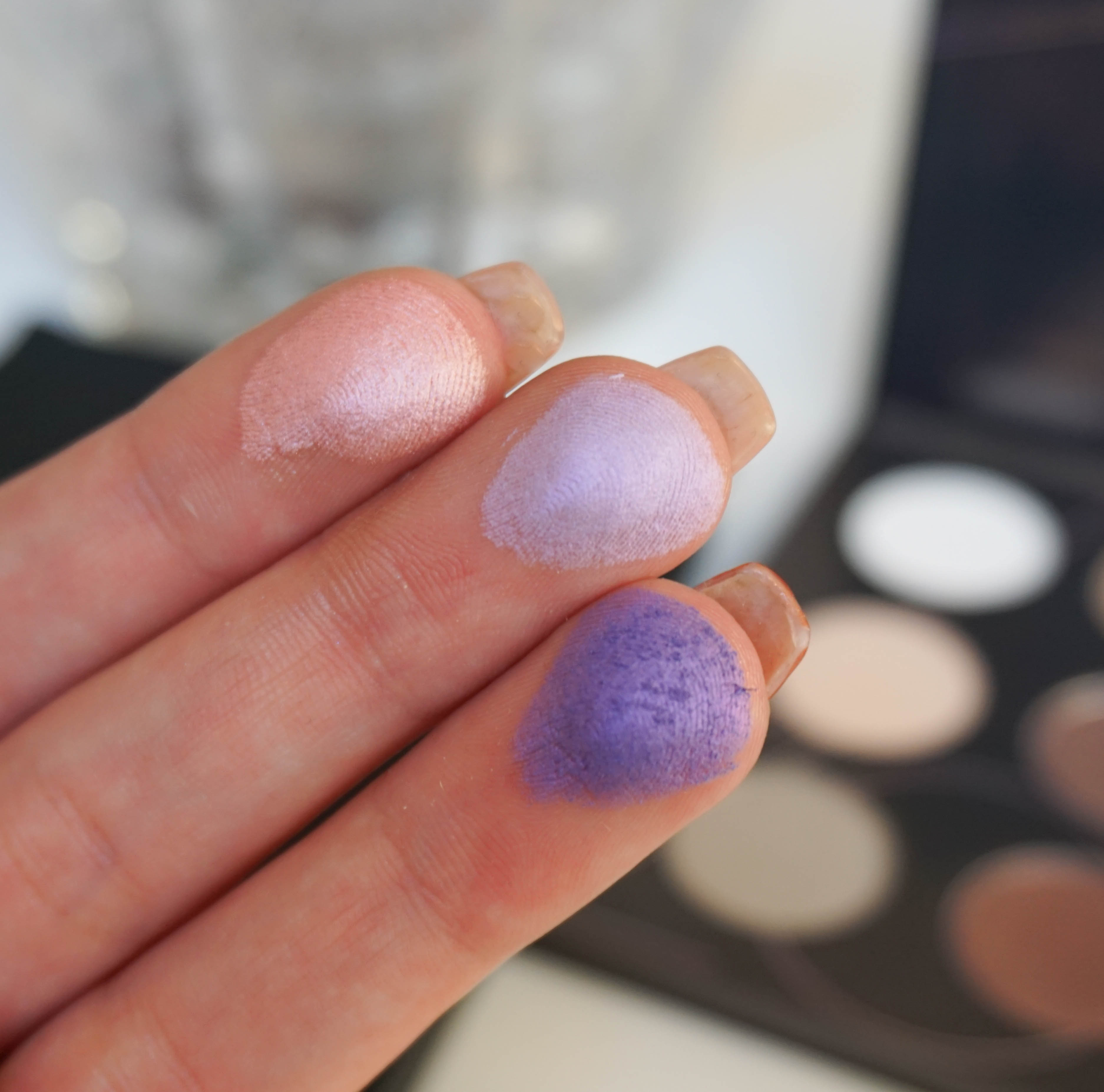 CL070- metallic icy pink, CL080- metallic pale lilac, CL090- metallic lilac