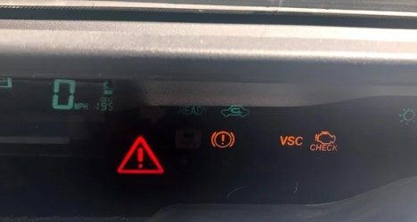 Toyota prius red triangle warning light comes on [solved]