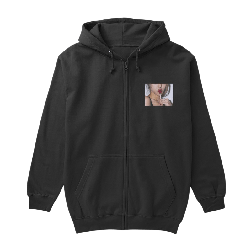 cherry lollipop unisex zip hoodie