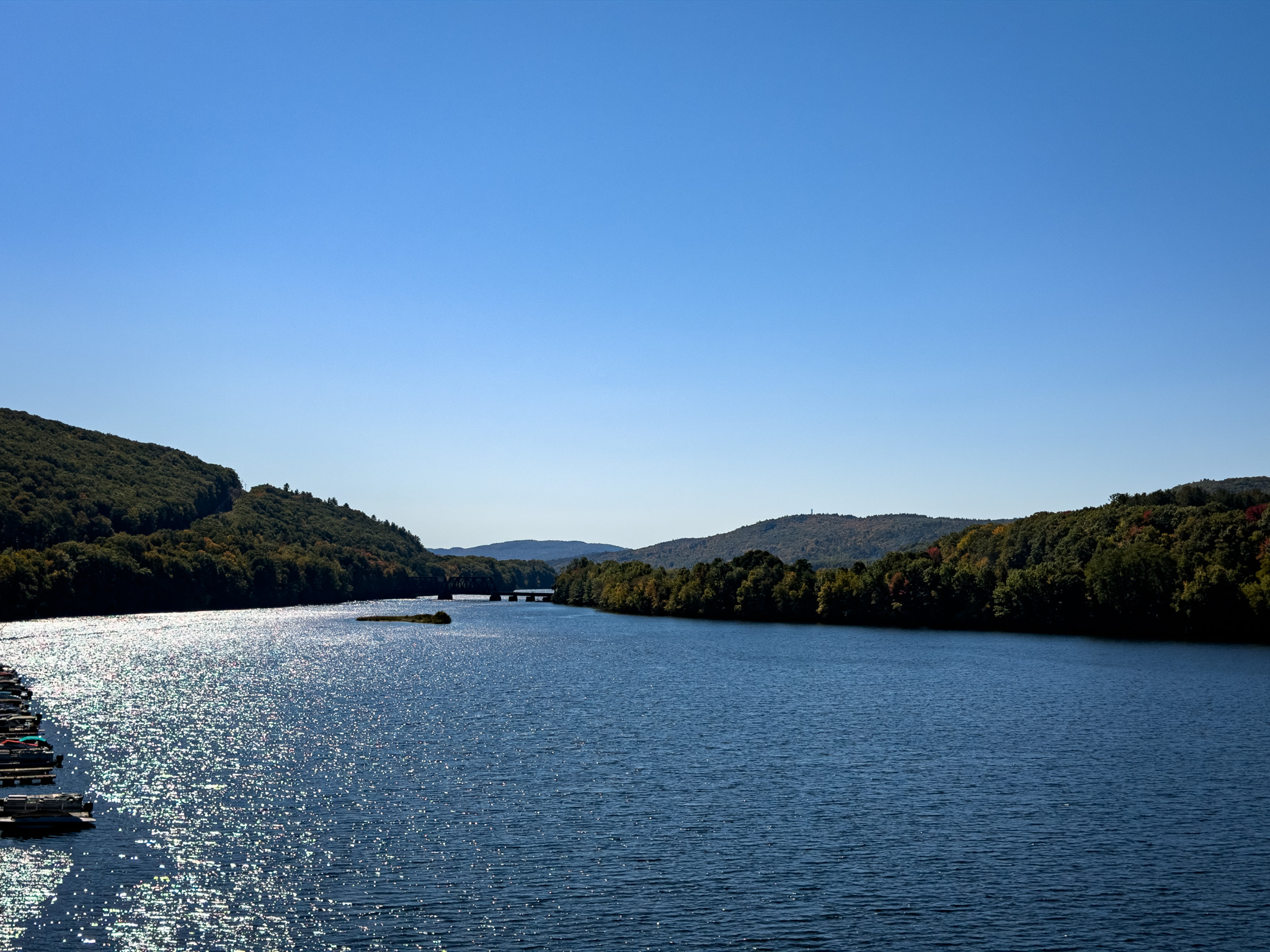 The Connecticut River under a clear blue sky