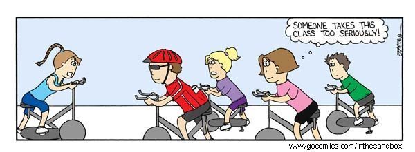 Spin class cartoon