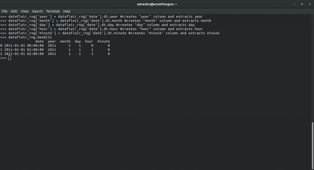 Pandas datetime functionality